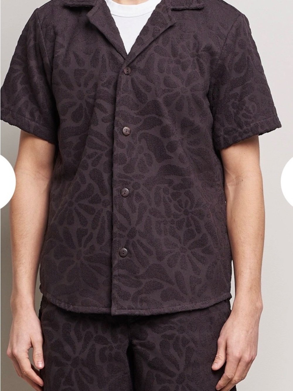 OAS Men's Short-Sleeve Button-Down Shirt in Dark Charcoal